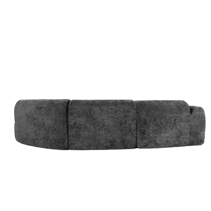 Sofá seccional curvo de 4 plazas beige/marrón/gris oscuro/verde/naranja