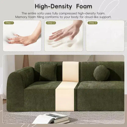 Sofá seccional curvo de 4 plazas beige/marrón/gris oscuro/verde/naranja