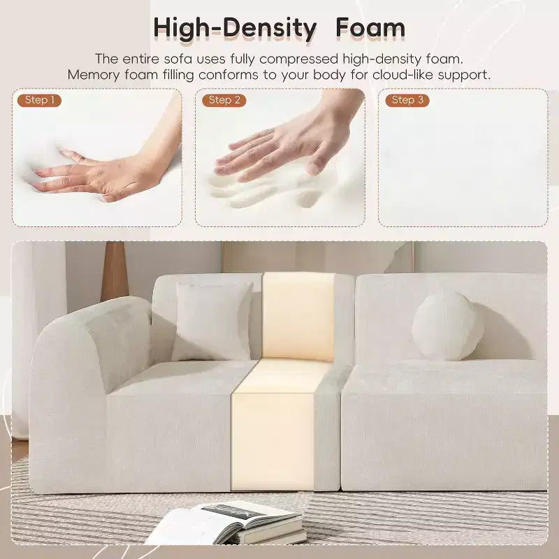 Sofá seccional curvo de 4 plazas beige/marrón/gris oscuro/verde/naranja