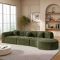 Sofá seccional curvo de 4 plazas beige/marrón/gris oscuro/verde/naranja