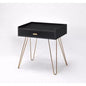 HomeRoots 24 Gold And Black End Table With Drawer