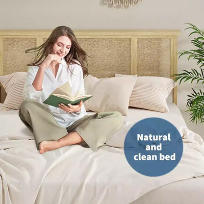 Base de cama de plataforma con cabecero de ratán natural | Matrimonial/Queen | con o sin 4 cajones | Para 1-2 adultos