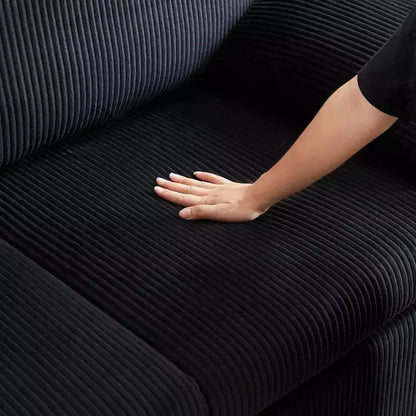 Sofá cama convertible 3 en 1 de pana (negro/gris/verde), para 3 personas