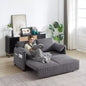 Sofá cama convertible 3 en 1 de pana (negro/gris/verde), para 3 personas