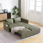 Sofá cama convertible 3 en 1 de pana (negro/gris/verde), para 3 personas