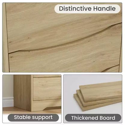 Cómoda de madera de 3 cajones, Negro / Marrón / Caqui / Blanco, Individual