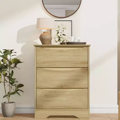 Cómoda de madera de 3 cajones, Negro / Marrón / Caqui / Blanco, Individual