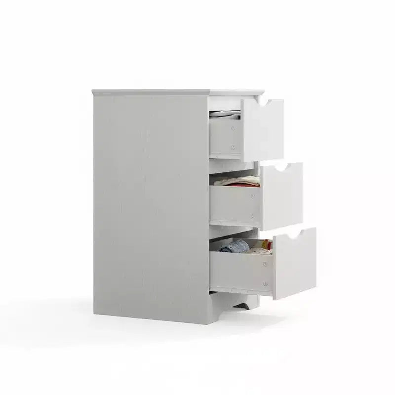 Cómoda de madera de 3 cajones, Negro / Marrón / Caqui / Blanco, Individual