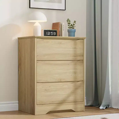 Cómoda de madera de 3 cajones, Negro / Marrón / Caqui / Blanco, Individual