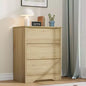 Cómoda de madera de 3 cajones, Negro / Marrón / Caqui / Blanco, Individual