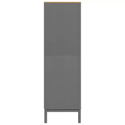 Armario gris de una puerta de madera maciza de pino para 1 persona