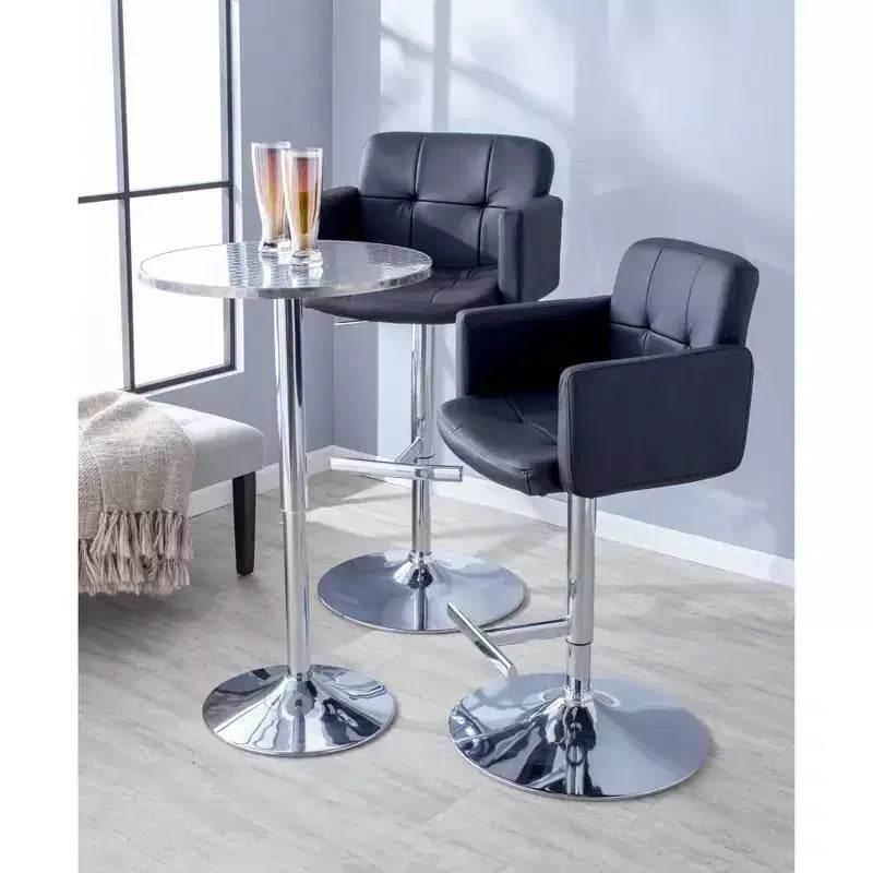 Taburete giratorio con respaldo, regulable en altura, blanco/marrón, 1 asiento