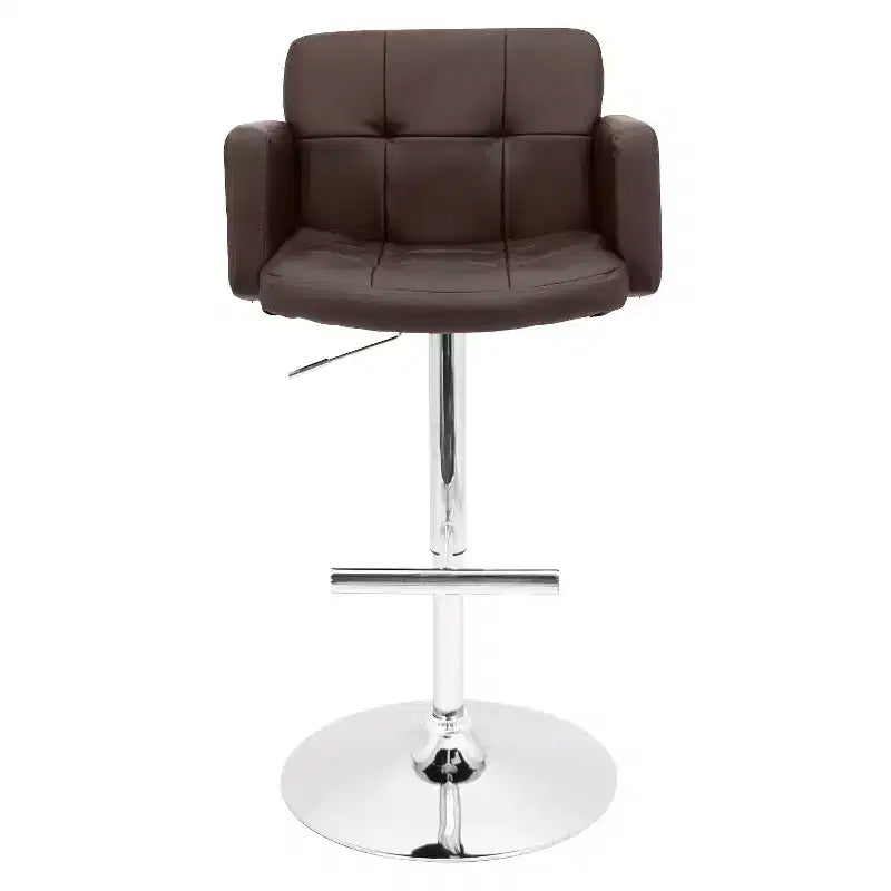 Taburete giratorio con respaldo, regulable en altura, blanco/marrón, 1 asiento