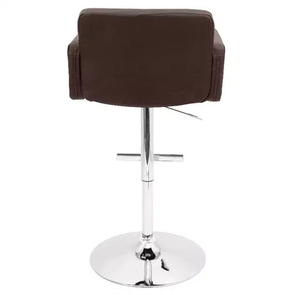 Taburete giratorio con respaldo, regulable en altura, blanco/marrón, 1 asiento