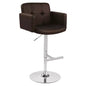 Taburete giratorio con respaldo, regulable en altura, blanco/marrón, 1 asiento