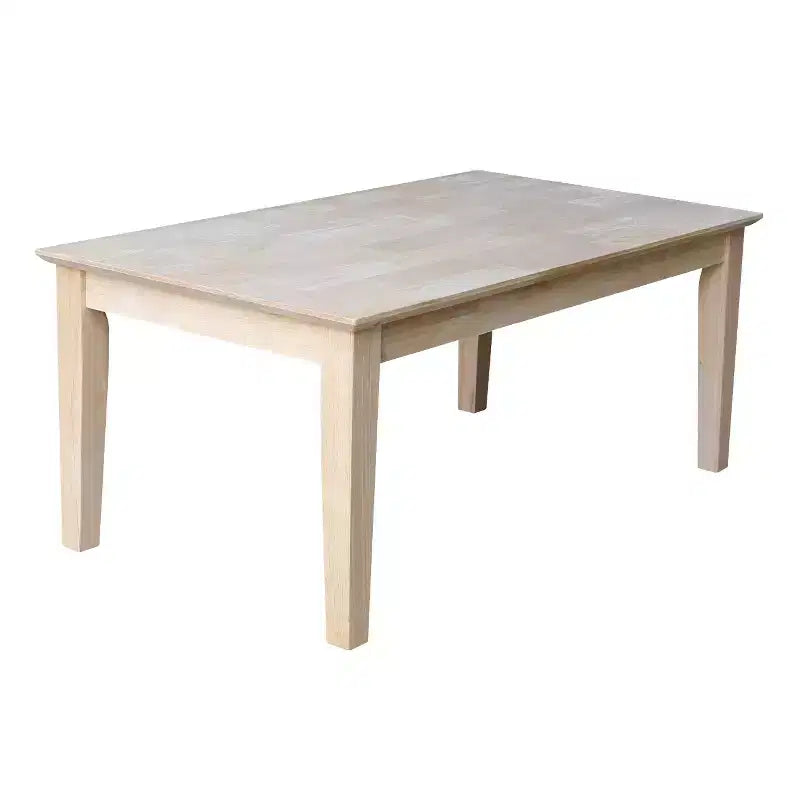 Mesa de centro estilo Shaker sin acabar, marrón, 1 unidad