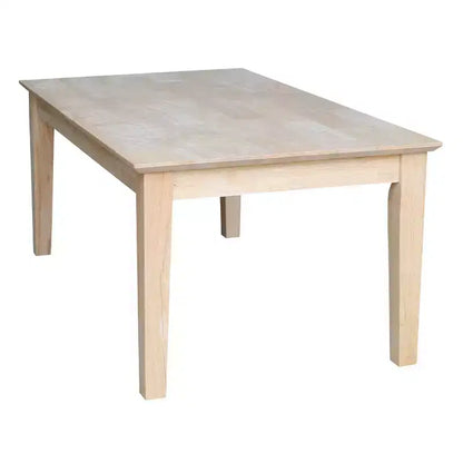 Mesa de centro estilo Shaker sin acabar, marrón, 1 unidad