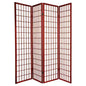 Oriental Furniture 6 ft. Tall Window Pane Shoji Screen - Rosewood (4 Panels): Hardwood & Metal Divider