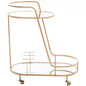 Midas 2 Tier Oval Bar Cart - BCT8008A - Gold/Mirror - Safavieh