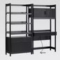 Saracina Home 2pc Transitional Fluted Hutch Desk with Wide Bookcase